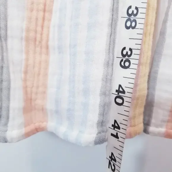 Soft Surroundings Women size PXS Rainbow Striped Tasseled Layered Midi Dress - Picture 7 of 12